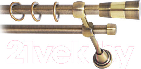 Изображение товара Карниз для штор Lm Decor Волео 074 2р гладкий (антик, 3м)