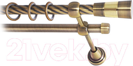 Изображение товара Карниз для штор Lm Decor Волео 074 2р витой (антик, 2.8м)