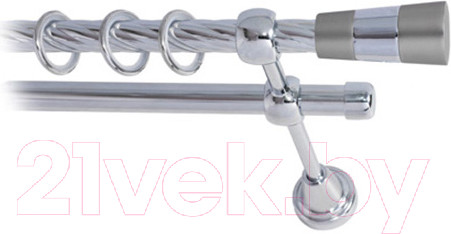 Изображение товара Карниз для штор Lm Decor Волео 074 2р витой (хром, 1.6м)