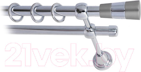 Изображение товара Карниз для штор Lm Decor Волео 074 2р гладкий (хром, 2.4м)