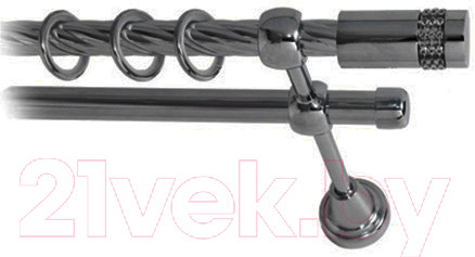 Изображение товара Карниз для штор Lm Decor Имидж 116 2р витой (антрацит, 3.2м)