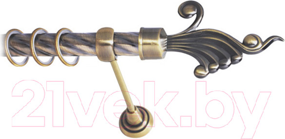 Изображение товара Карниз для штор Lm Decor Кения 023 1р витой 25мм (антик, 1.8м)