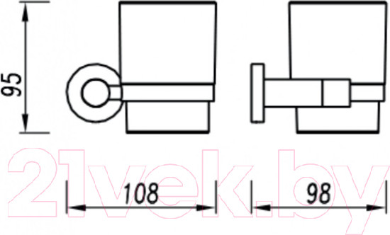Изображение товара Стакан для зубной щетки и пасты Omnires MP60320CR