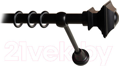 Изображение товара Карниз для штор Lm Decor Верди 030 1р гладкий 25мм (черный мат, 2.8м)