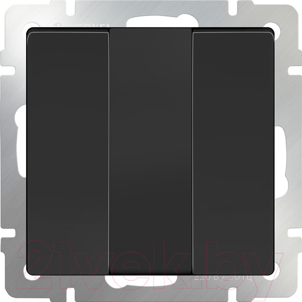 Изображение товара Выключатель Werkel WL08-SW-3G / a033753 (черный матовый)
