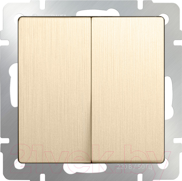 Изображение товара Выключатель Werkel WL10-SW-2G-2W / a035613 (шампань рифленый)