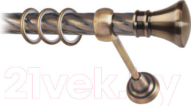 Изображение товара Карниз для штор Lm Decor Люксор 101 1р витой 25мм (антик, 3м)