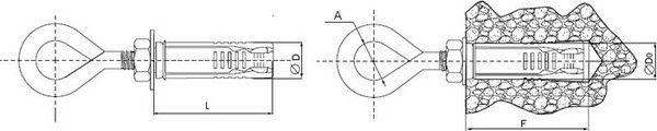 Изображение товара Анкер разжимной ЕКТ М8x14x50 /8x95 кольцо / C60021 (100шт)