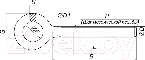 Изображение товара Винт ЕКТ С кольцом и метрической резьбой 8x120 / CV011351 (25шт)