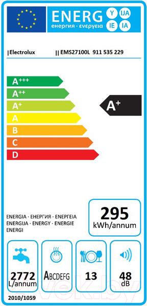 Изображение товара Посудомоечная машина Electrolux EMS27100L