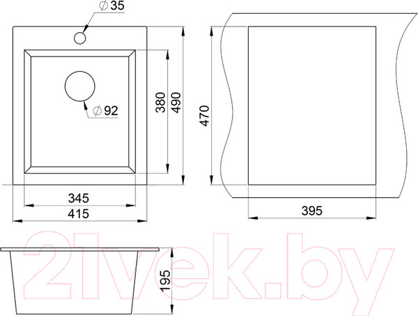 Изображение товара Мойка кухонная GRANULA GR-4201 (черный)