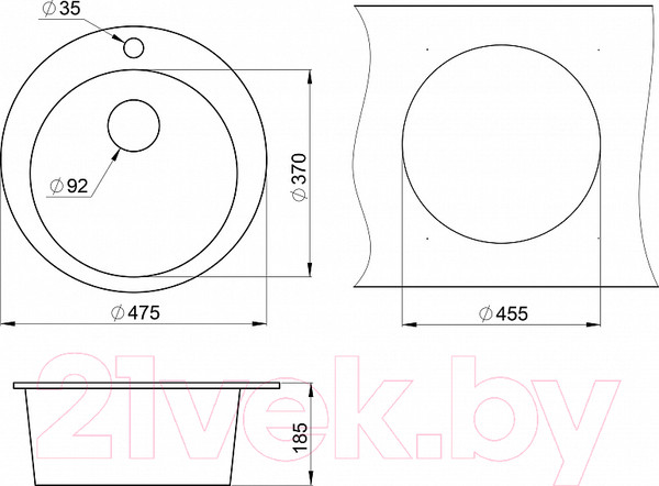 Изображение товара Мойка кухонная GRANULA GR-4801 (алюминиум)