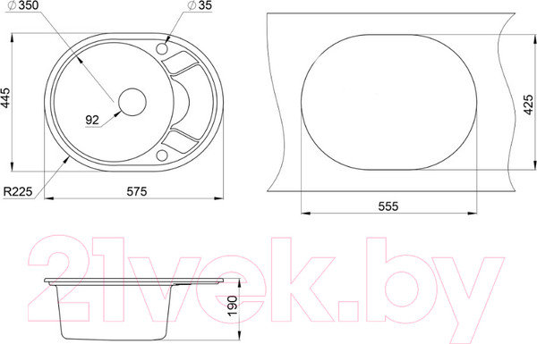 Изображение товара Мойка кухонная GRANULA GR-5802 (пирит)