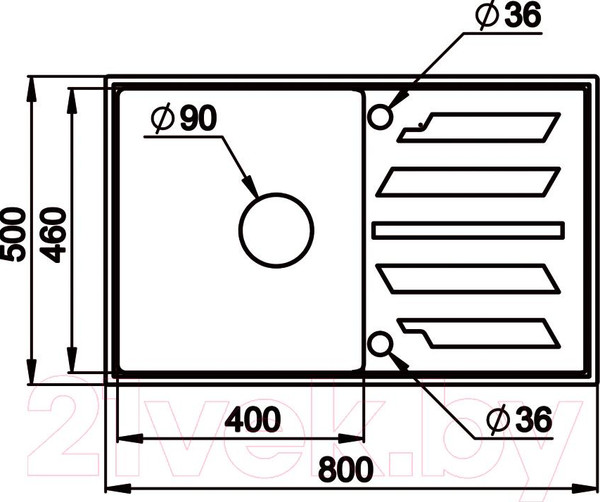 Изображение товара Мойка кухонная GRANULA GR-8002 (арктик)