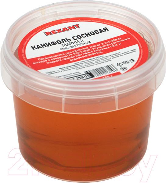 Изображение товара Канифоль для пайки Rexant Сосновая марки А / 09-3711 (100гр)