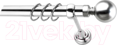 Изображение товара Карниз для штор Lm Decor Шар большой 059 1р гладкий 25мм (хром, 2.8м)