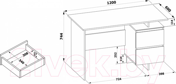 Изображение товара Письменный стол Сокол-Мебель СПМ-19 (белый)