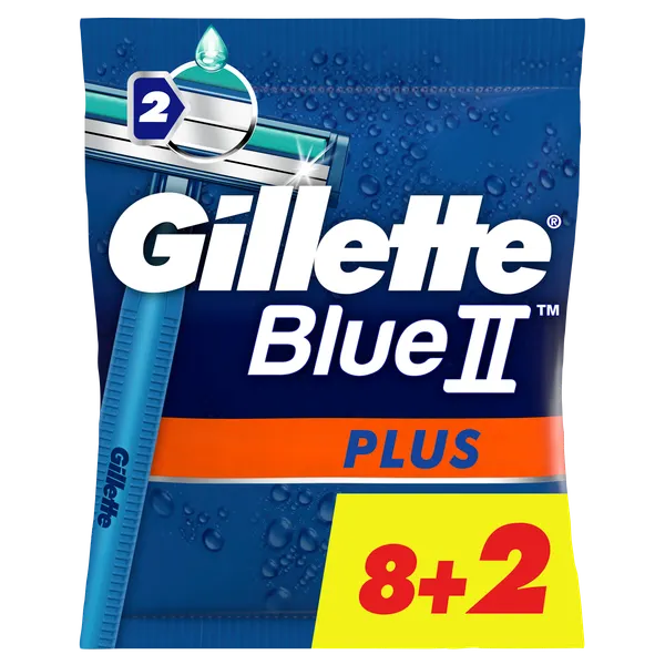 Изображение товара Набор бритвенных станков Gillette Blue II Plus одноразовые (10шт)