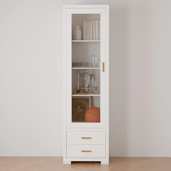 Изображение товара Шкаф-пенал с витриной Dipriz Мэдисон / Д.1151.1 (белый воск)