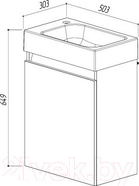 Изображение товара Тумба под умывальник Belux Темпо НП 50 (1, белый глянец)