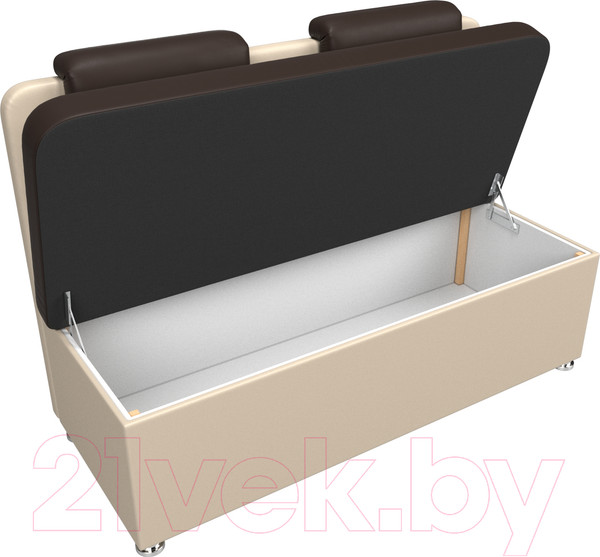 Изображение товара Скамья кухонная мягкая Лига Диванов Маккон 229 2-х местный / 101361 (экокожа коричневый/бежевый)