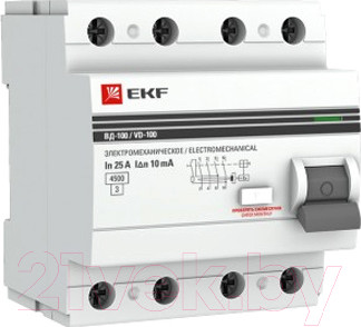 Изображение товара Устройство защитного отключения EKF PROxima ВД-100 4P 40А 30мА / elcb-4-40-30-em-pro