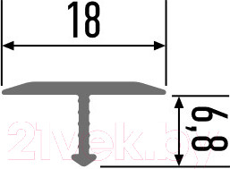 Изображение товара Порог КТМ-2000 318-06 Т-образный М 2.7м (шампань)