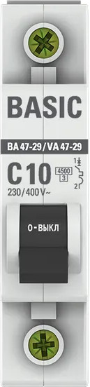Изображение товара Выключатель автоматический EKF ВА 47-29 1P 10А (С) 4.5кА / mcb4729-1-10C