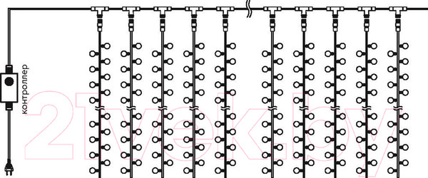 Изображение товара Световой занавес Neon-Night Светодиодный Дождь 235-066 (2x3м, теплый белый)