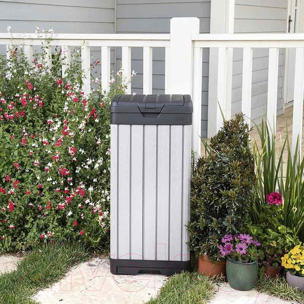 Изображение товара Контейнер для мусора Keter Rockford Bin 125L / 236996 (черный/серый)