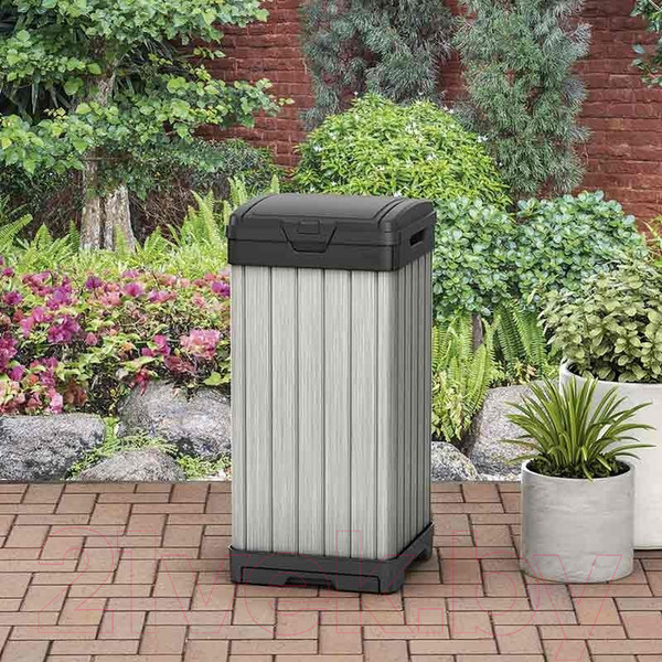 Изображение товара Контейнер для мусора Keter Rockford Bin 125L / 236996 (черный/серый)