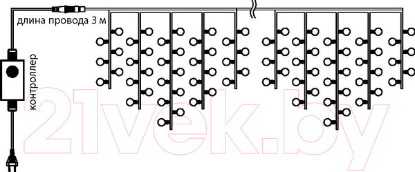 Изображение товара Светодиодная бахрома Neon-Night Айсикл 255-033-6 (2.4x0.6м, синий)