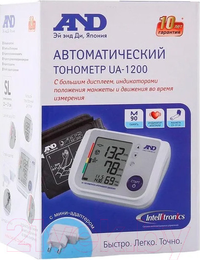 Изображение товара Тонометр A&D UA-1200 (с адаптером)
