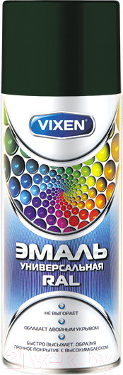 Изображение товара Эмаль автомобильная Vixen RAL 6005 / VX-16005 (520мл, зеленый мох)