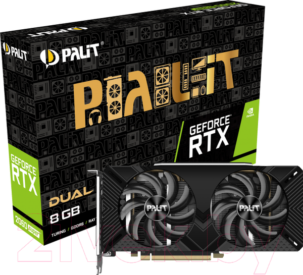Изображение товара Видеокарта Palit RTX2060 Super Dual 8GB GDDR6 (NE6206S018P2-1160A)