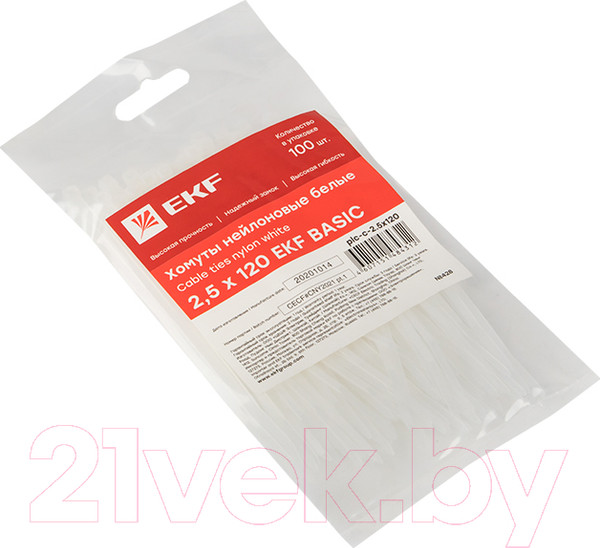 Изображение товара Стяжка для кабеля EKF Basic plc-c-2.5x120 (100шт)