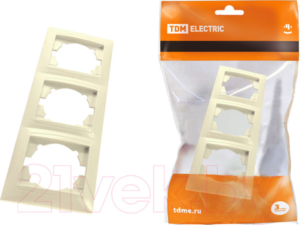 Изображение товара Рамка для выключателей и розеток TDM Лама SQ1815-0134 (слоновая кость)