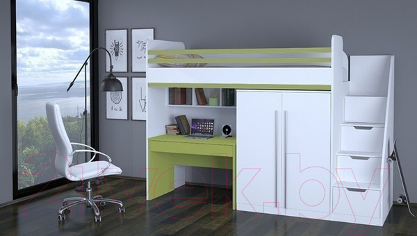 Изображение товара Письменный стол Polini Kids City (зеленый)