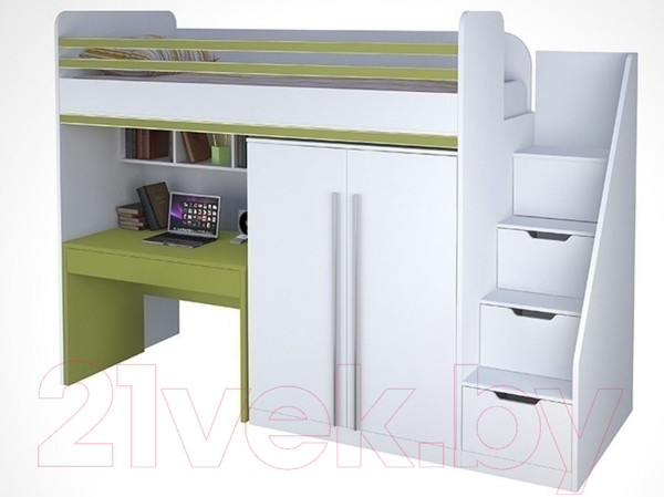 Изображение товара Письменный стол Polini Kids City (зеленый)