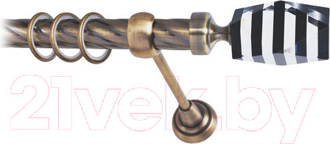 Изображение товара Карниз для штор Lm Decor Даймонд 135 1р витой 25мм (антик, 1.8м)