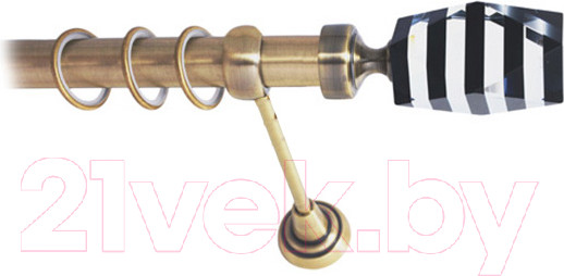 Изображение товара Карниз для штор Lm Decor Даймонд 135 1р гладкий 25мм (антик, 2.8м)