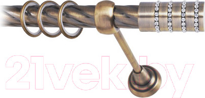 Изображение товара Карниз для штор Lm Decor Барамелла 117 1р витой 25мм (антик, 1.6м)