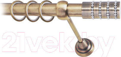 Изображение товара Карниз для штор Lm Decor Барамелла 117 1р гладкий 25мм (антик, 2.8м)