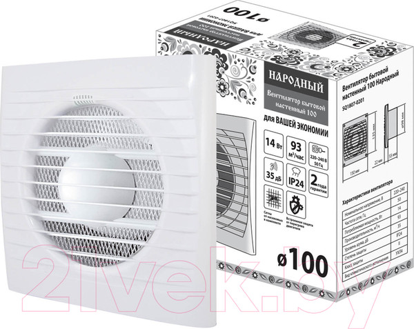 Изображение товара Вентилятор накладной TDM 100 Народный (SQ1807-0201)