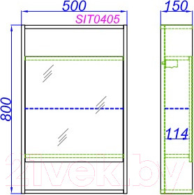 Изображение товара Шкаф с зеркалом для ванной Aqwella Сити 50 / SIT0405DK