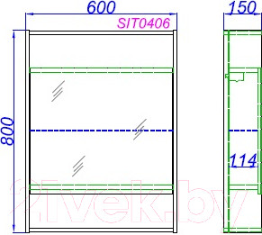Изображение товара Шкаф с зеркалом для ванной Aqwella Сити 60 / SIT0406DK