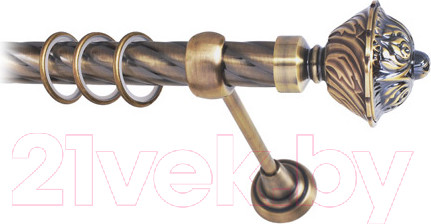 Изображение товара Карниз для штор Lm Decor Империя 168 1р витой 25мм (антик, 2.4м)