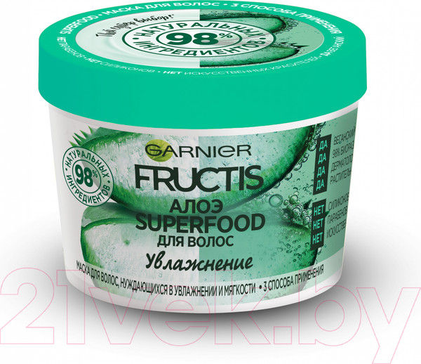 Изображение товара Маска для волос Garnier Fructis Superfood Алоэ (390мл)