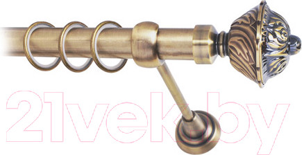 Изображение товара Карниз для штор Lm Decor Империя 168 1р гладкий 25мм (антик, 4м)