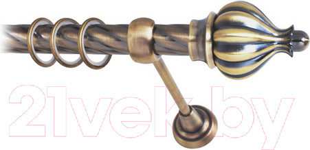 Изображение товара Карниз для штор Lm Decor Купол 145 1р витой 25мм (антик, 3.2м)